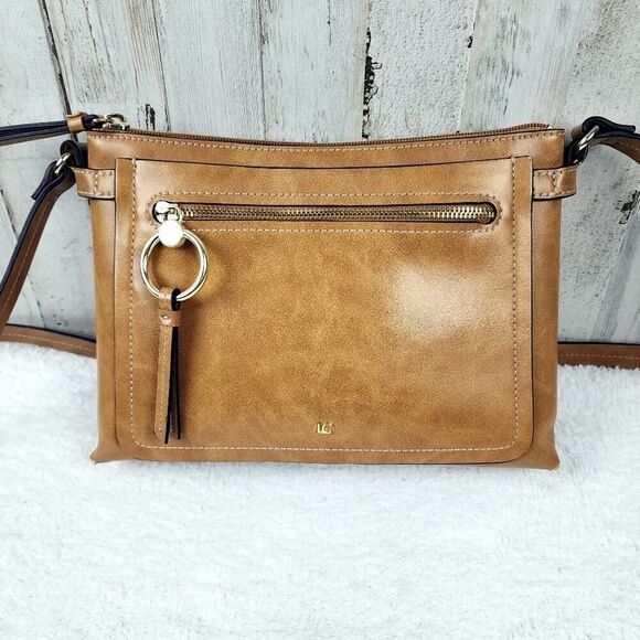 Liz Claiborne Ingrid Crossbody Bag Purse Tan - Picture 1 of 8